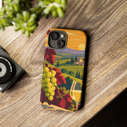 Wine & Grapes — Golden Vintage iPhone Tough Case | wine grapes