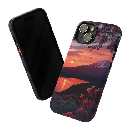 Fuji Moonlit Sakura iPhone Tough Phone Case