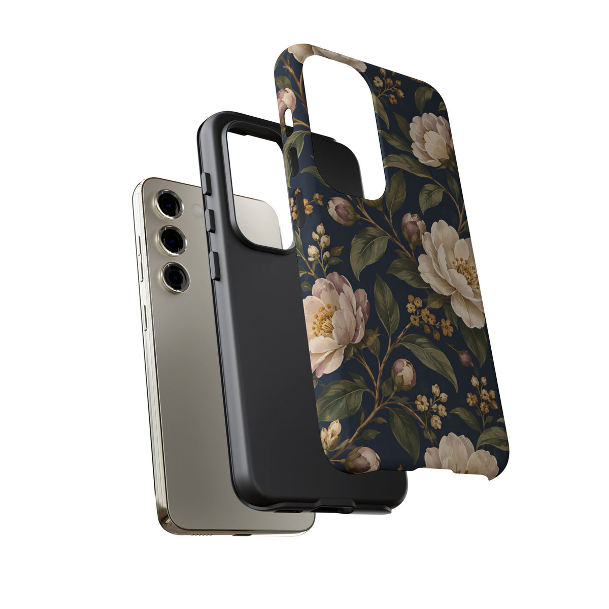 Dark Floral Samsung Galaxy Tough Case | Midnight Camellia