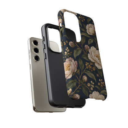 Dark Floral Samsung Galaxy Tough Case | Midnight Camellia