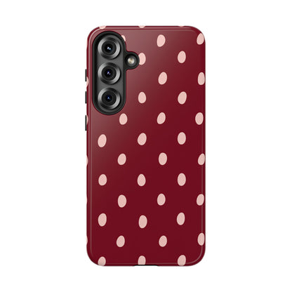 Burgundy Polka Dot Samsung Galaxy Tough Case | Mulberry Confetti