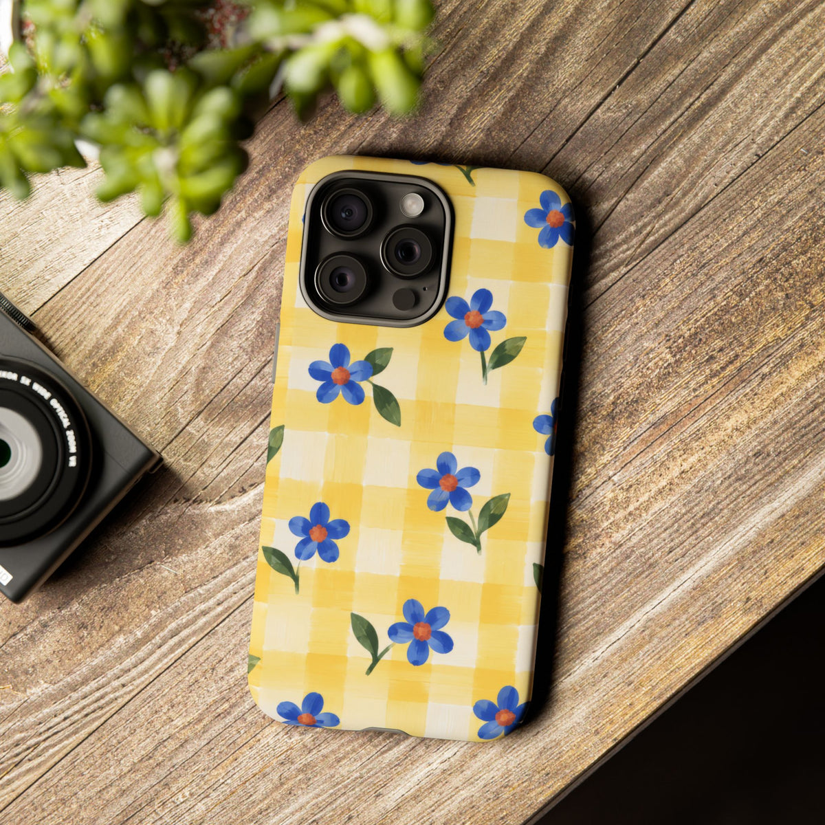 Buttercup Picnic iPhone Tough Case | yellow gingham