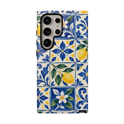 Blue Lemon Tile Samsung Galaxy Tough Case | Azulejo Orchard