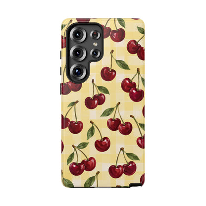 Cherry Gingham Samsung Galaxy Tough Case | Cherry Picnic
