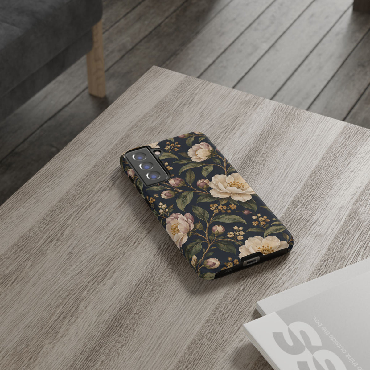 Dark Floral Samsung Galaxy Tough Case | Midnight Camellia