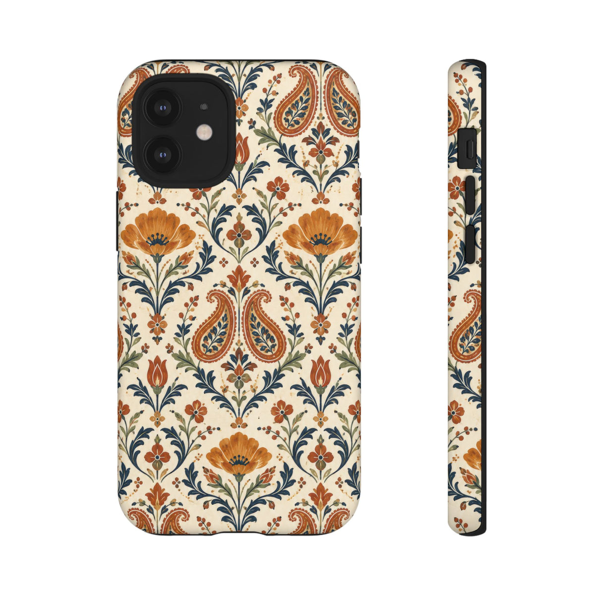 Terracotta Arabesque iPhone Tough Case | Terracotta Floral Paisley