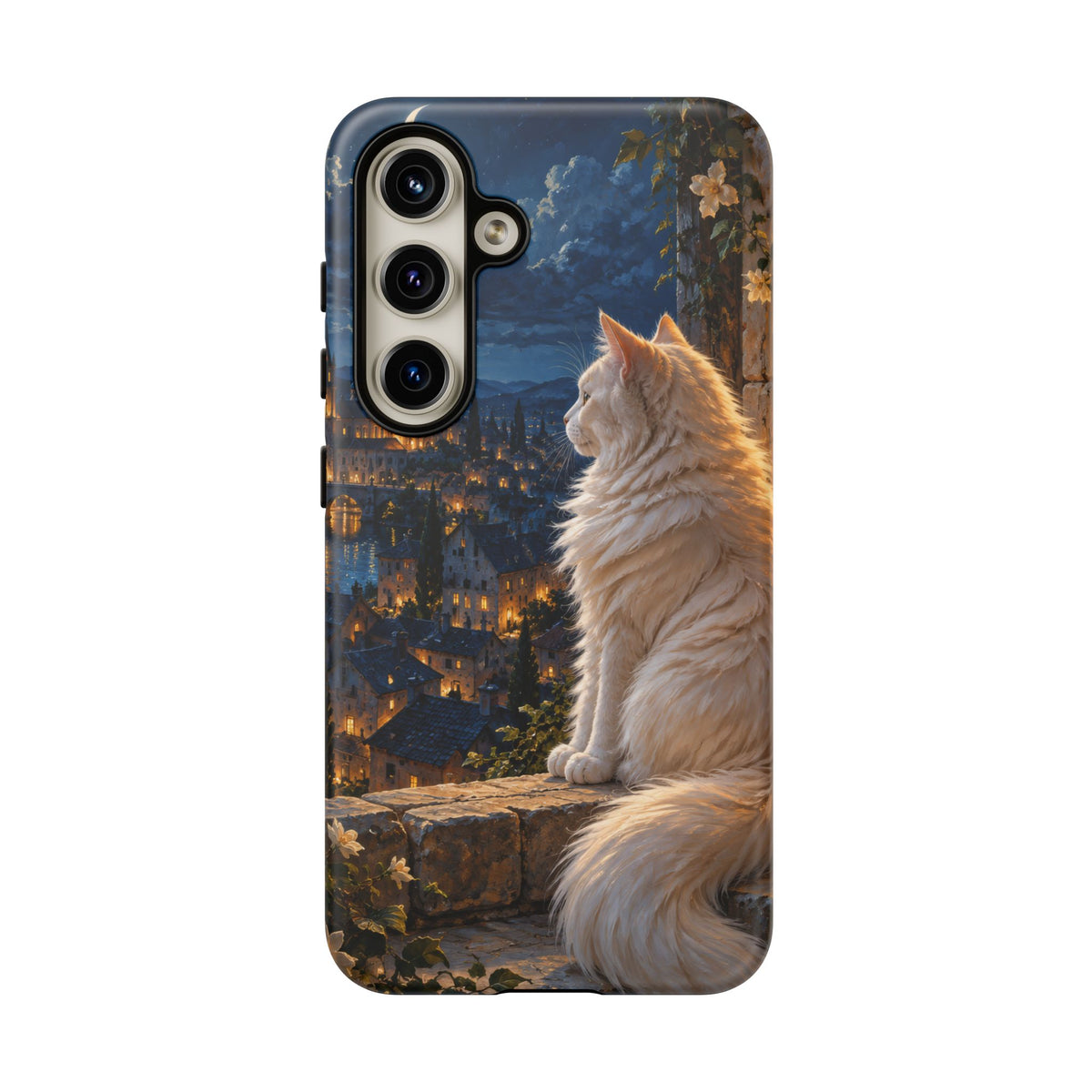 Moonlit Window Samsung Galaxy Tough Case | white cat