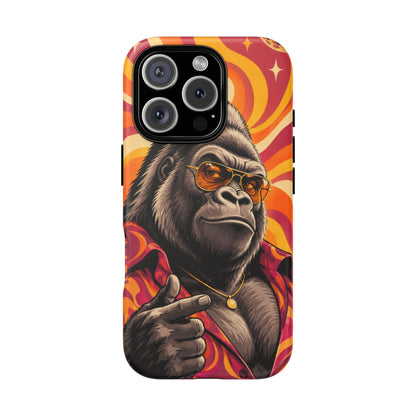 Velvet Groove iPhone Tough Case | Retro Disco Gorilla Art