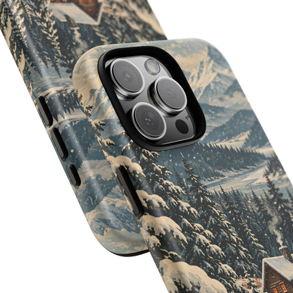 Vintage Winter Cabin Tough Phone Case