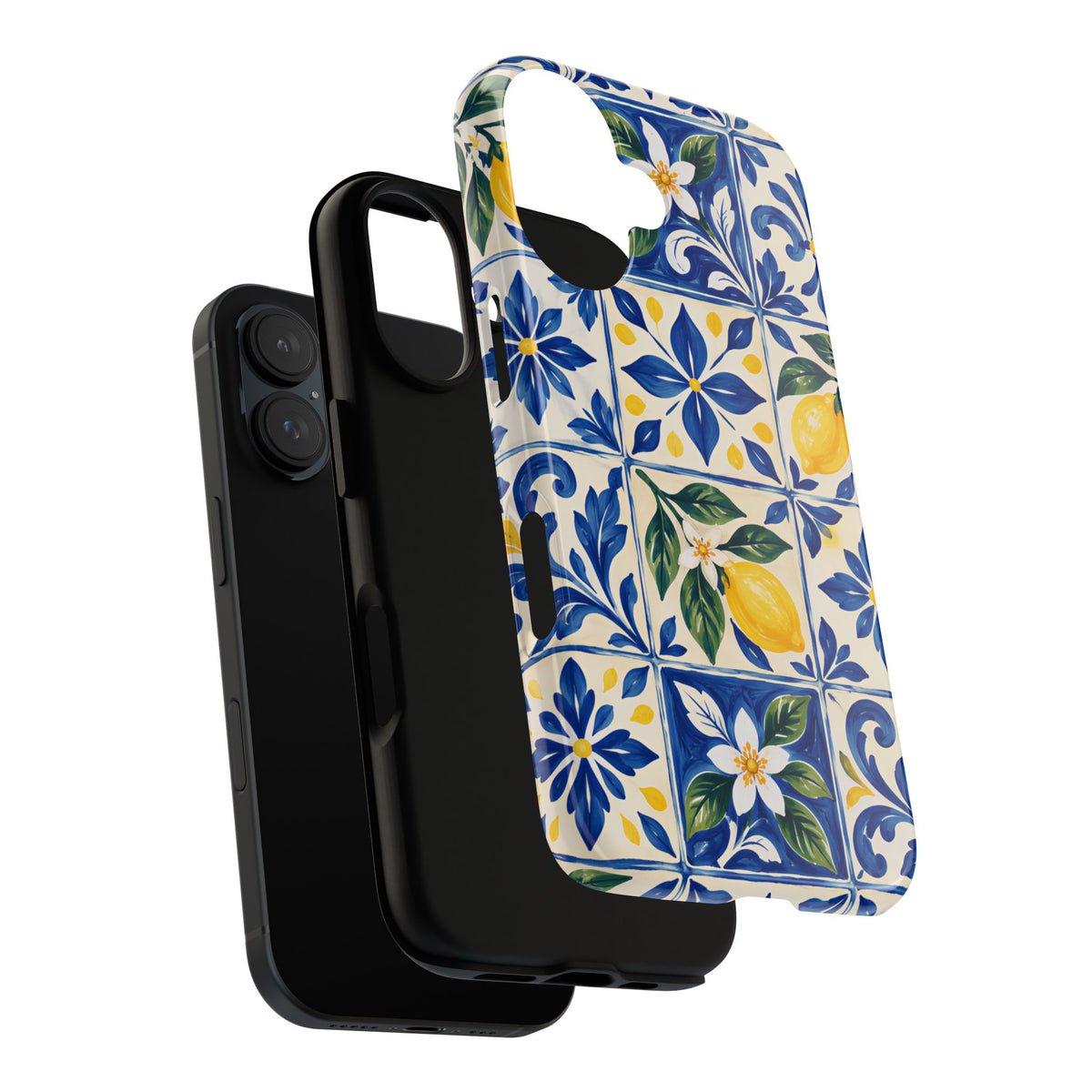 Blue Lemon Tile iPhone Tough Case | Azulejo Orchard