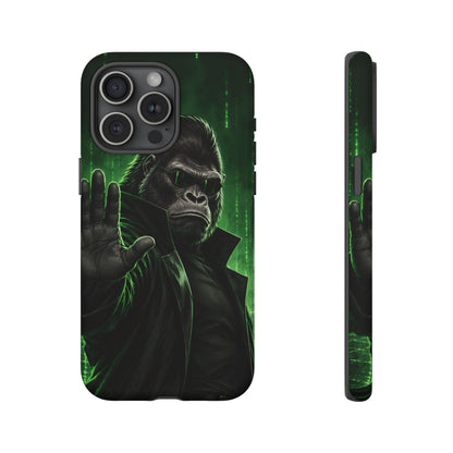 Cyberpunk Gorilla iPhone Tough Case | Neon Code Silverback