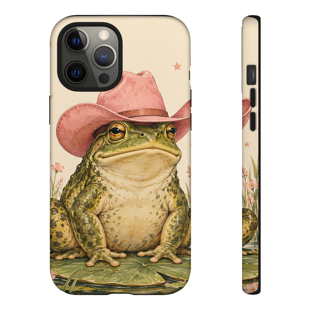 Cowboy Frog iPhone Tough Case | Pink Hat Bullfrog