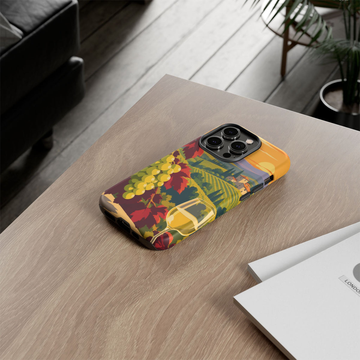 Wine & Grapes — Golden Vintage iPhone Tough Case | wine grapes