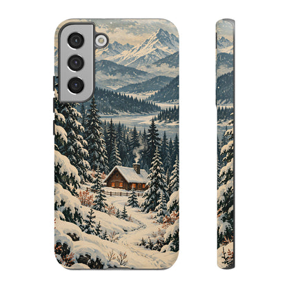 Vintage Winter Cabin Tough Phone Case