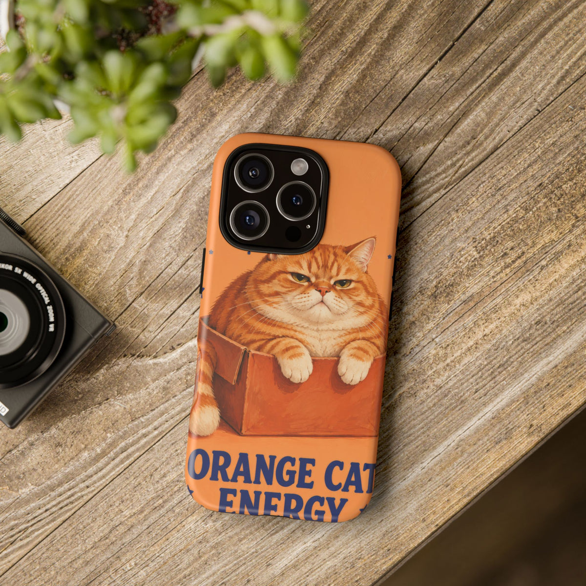 Orange Cat Energy iPhone Tough Case
