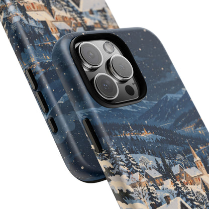 Snowfall on Juniper Lane iPhone Tough Case | christmas village