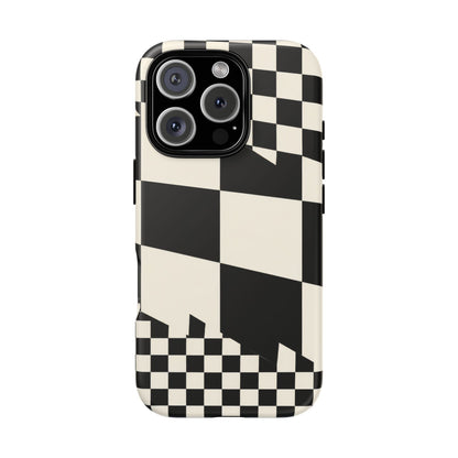Check Shift iPhone Tough Case | Black & White Checkerboard