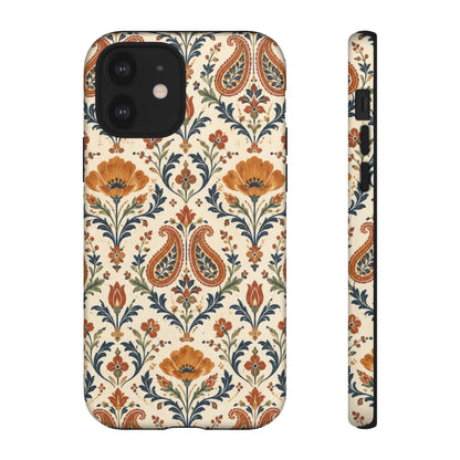 Terracotta Arabesque iPhone Tough Case | Terracotta Floral Paisley