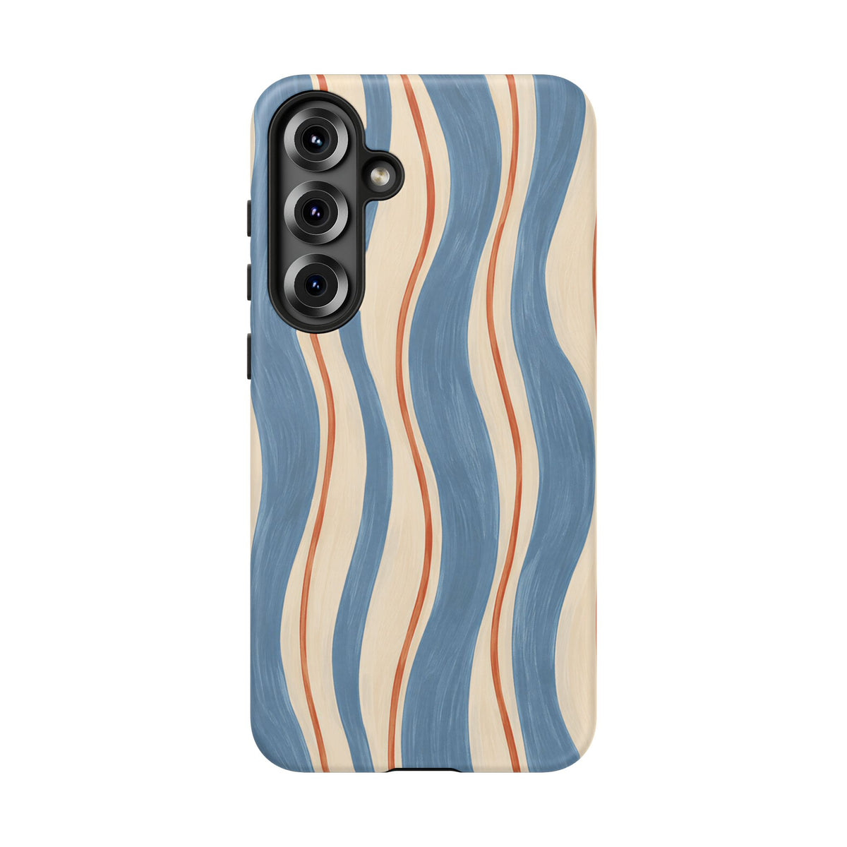 Blue Wavy Stripe Samsung Galaxy Tough Case | Riviera Ribbons