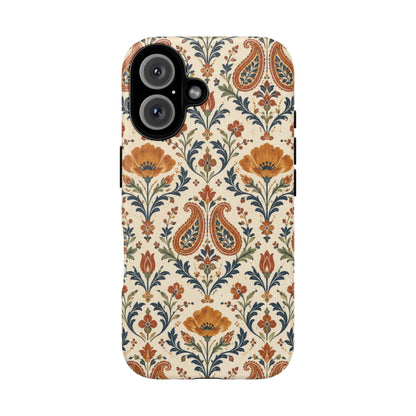 Terracotta Arabesque iPhone Tough Case | Terracotta Floral Paisley