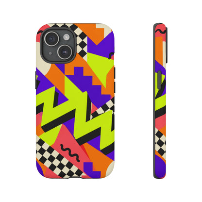 Acid Arcade iPhone Tough Case | Bright Retro Geometry