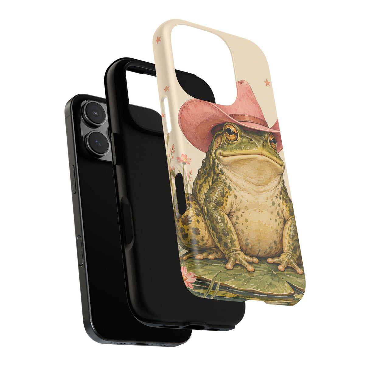 Cowboy Frog iPhone Tough Case | Pink Hat Bullfrog