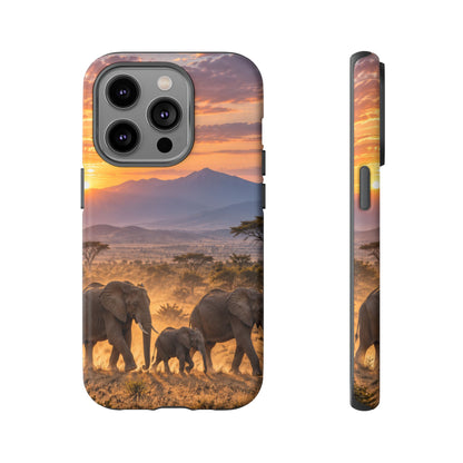 Elephants at First Light iPhone Tough Case | african elephants