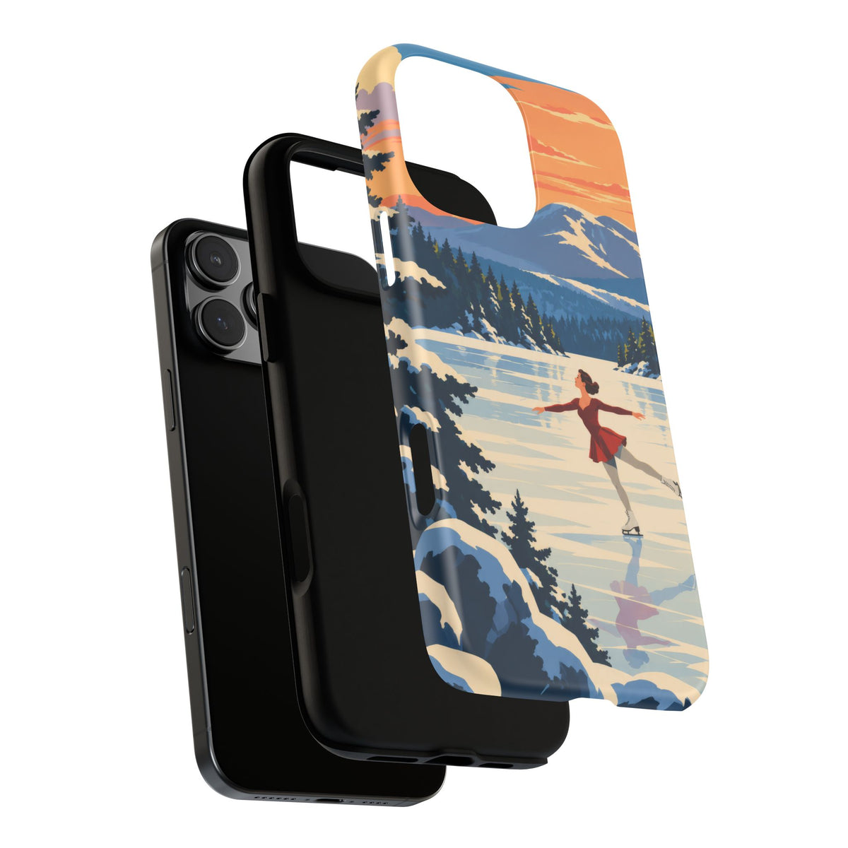 Lake Placid Skater — Winter Glide iPhone Tough Case