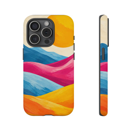 Golden Drift iPhone Tough Case | colorful hills