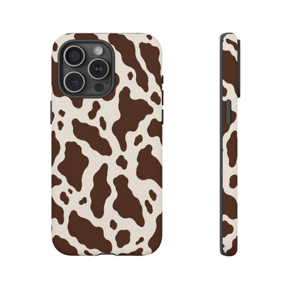 Cocoa Ranch iPhone Tough Case | Brown Cow Print