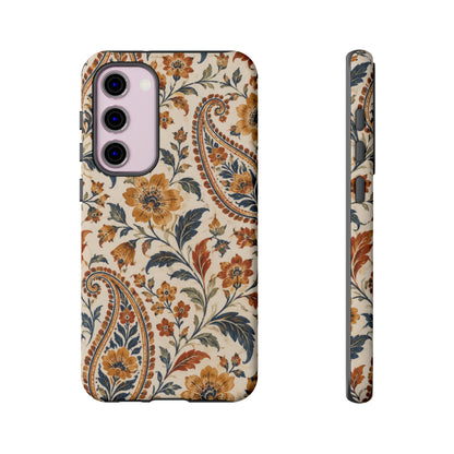 Saffron Heirloom Samsung Galaxy Tough Case | Floral Paisley on Ivory