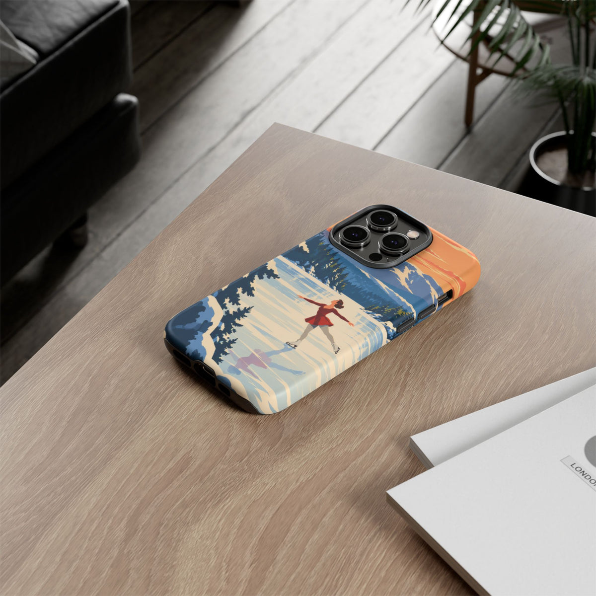 Lake Placid Skater — Winter Glide iPhone Tough Case