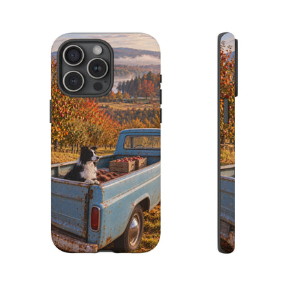 Blue Truck October iPhone Tough Case | border collie