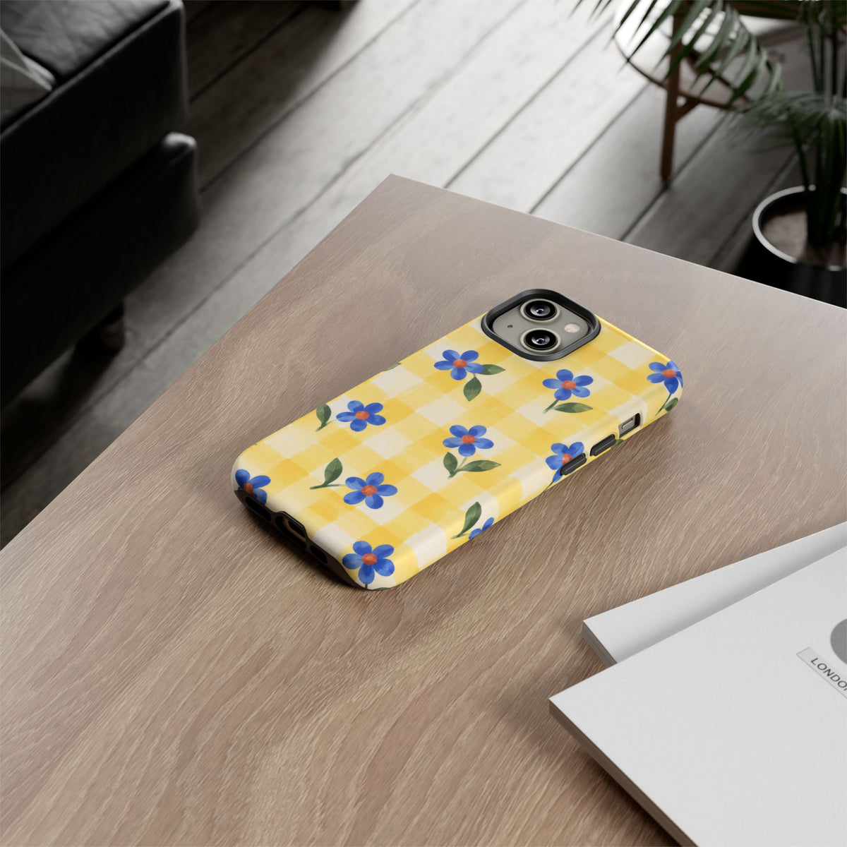 Buttercup Picnic iPhone Tough Case | yellow gingham