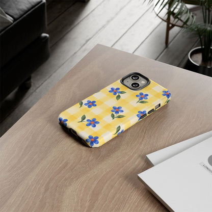 Buttercup Picnic iPhone Tough Case | yellow gingham