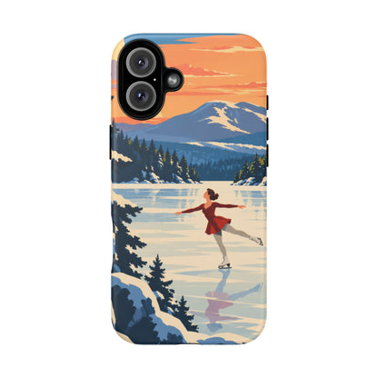 Lake Placid Skater — Winter Glide iPhone Tough Case