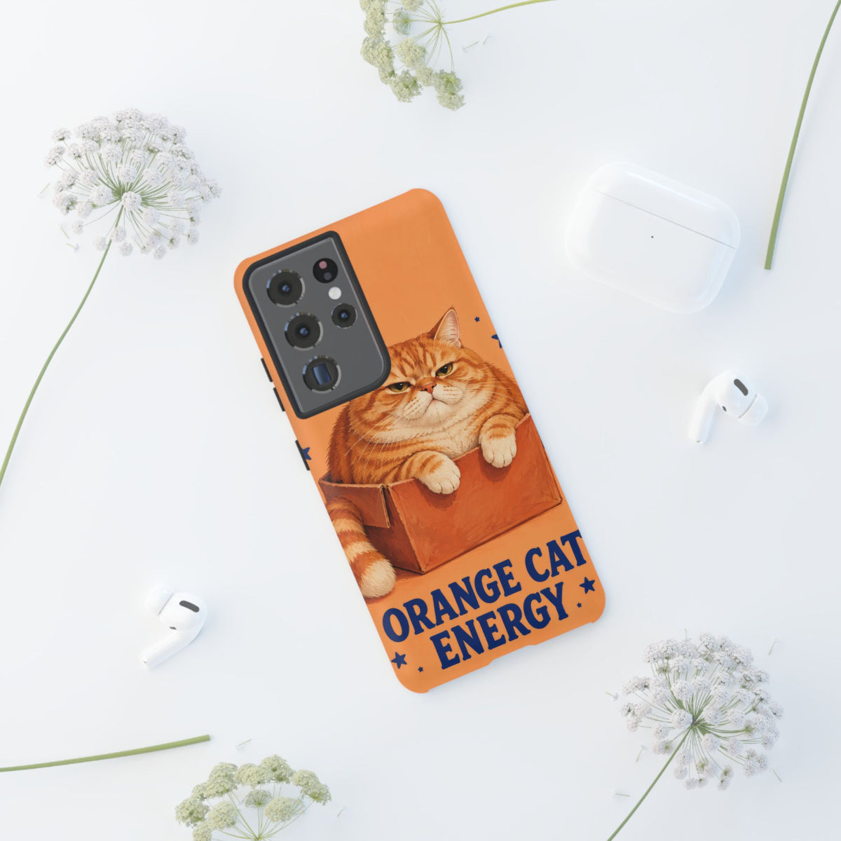Orange Cat Energy Samsung Galaxy Tough Case