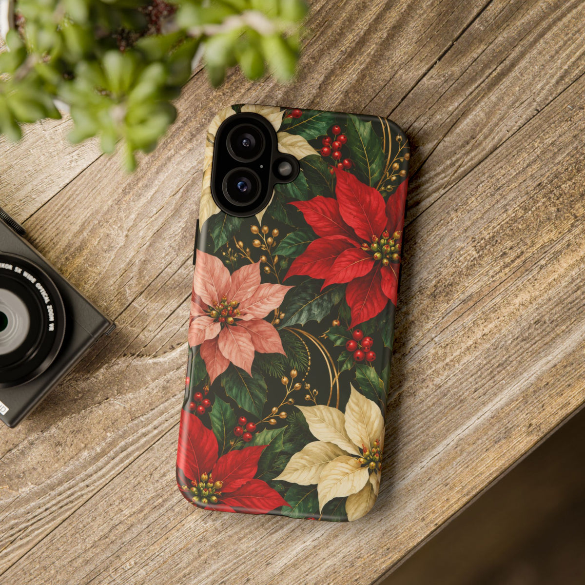 Noel in Bloom iPhone Tough Case | poinsettia