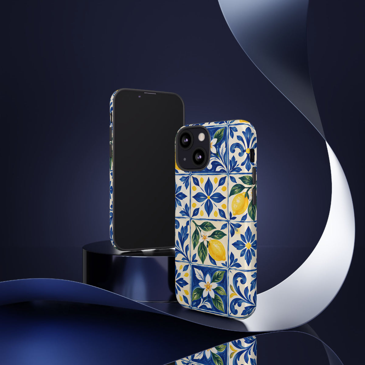 Blue Lemon Tile iPhone Tough Case | Azulejo Orchard