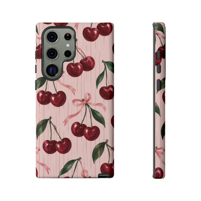 Cherry Ribbon Samsung Galaxy Tough Case | cherry print
