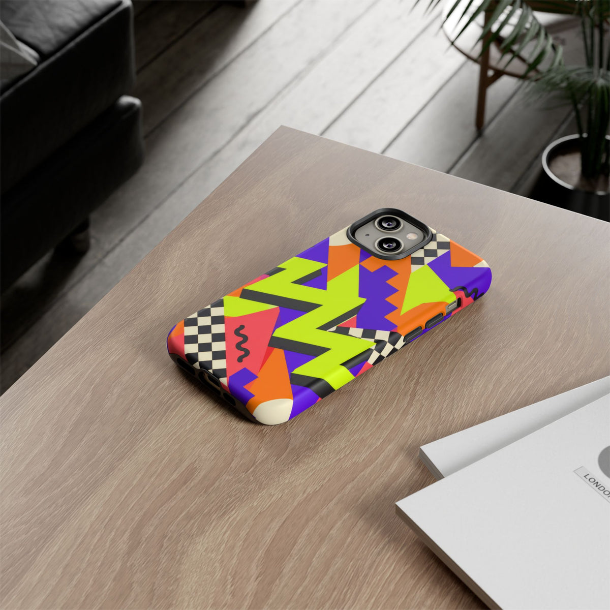 Acid Arcade iPhone Tough Case | Bright Retro Geometry