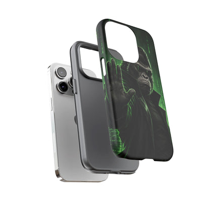 Cyberpunk Gorilla iPhone Tough Case | Neon Code Silverback