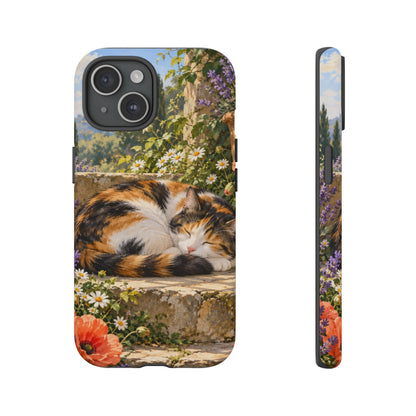 Garden Nap iPhone Tough Case | calico cat