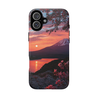 Fuji Moonlit Sakura iPhone Tough Phone Case
