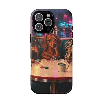 All-Night Aces iPhone Tough Case | dachshund poker