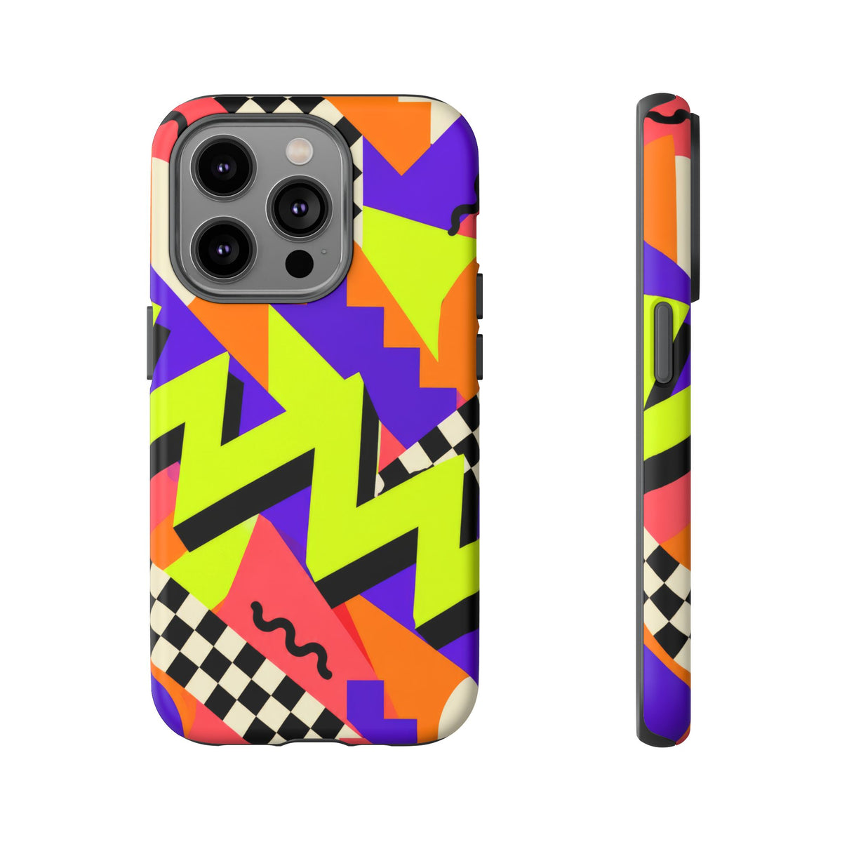 Acid Arcade iPhone Tough Case | Bright Retro Geometry