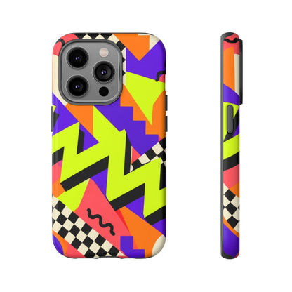 Acid Arcade iPhone Tough Case | Bright Retro Geometry