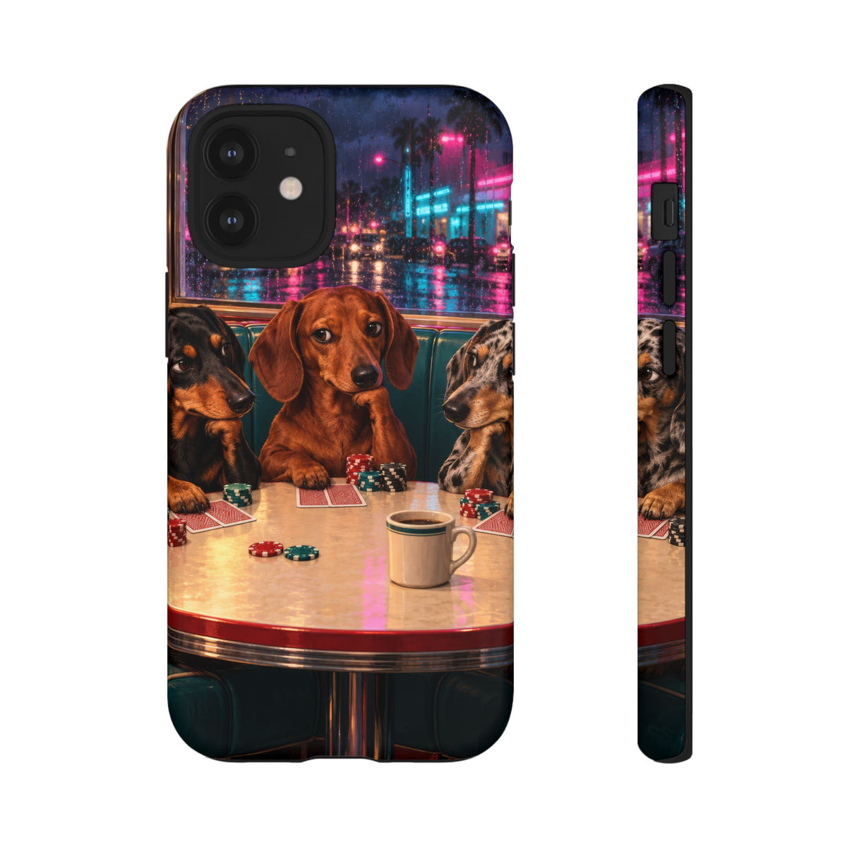 All-Night Aces iPhone Tough Case | dachshund poker