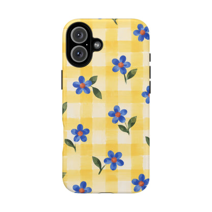 Buttercup Picnic iPhone Tough Case | yellow gingham