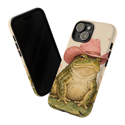 Cowboy Frog iPhone Tough Case | Pink Hat Bullfrog